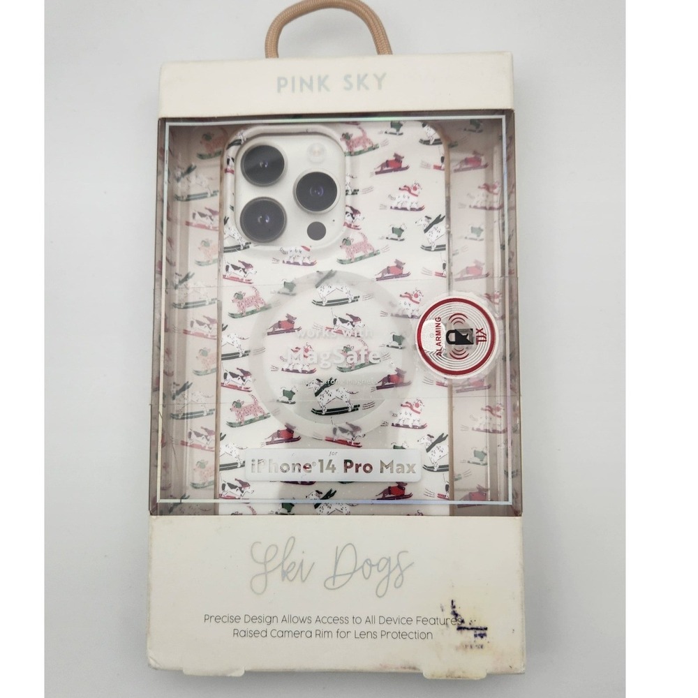 Pink Sky "Ski Dogs" iPhone 14 Pro Max Case‎ with MagSafe